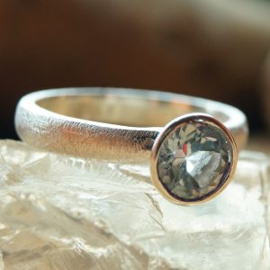 Handarbeit Ring Silber 50 62 Blautopas Silberring Gebürstet Matt Schlicht Echt