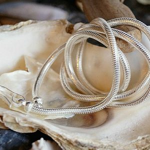 Massiv Schlangenkette 45 cm Halskette 925er Silber Ø 4 mm Silberkette Kette