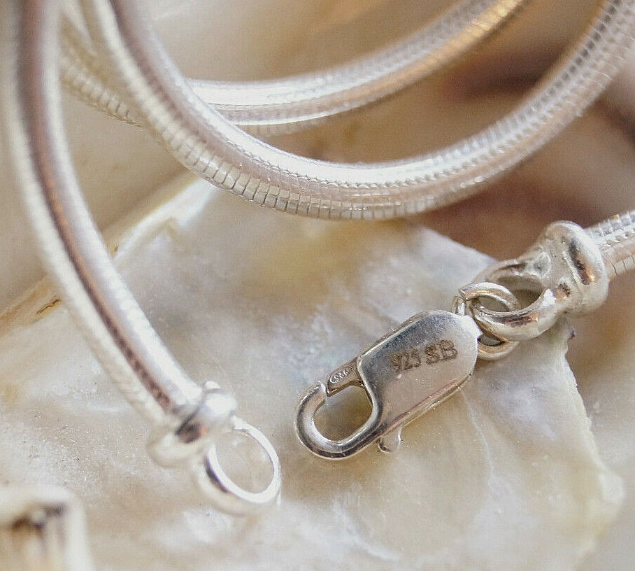 Robust Massiv Schlangenkette Rund Handarbeit 51 cm Halskette Silber Ø 3 mm Kette – Bild 5