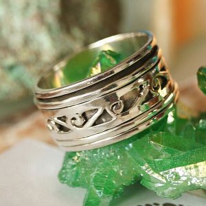925er Silber 3er Drehring 56 59 62 68 72 Spinring Verspielt Keltisch Muster