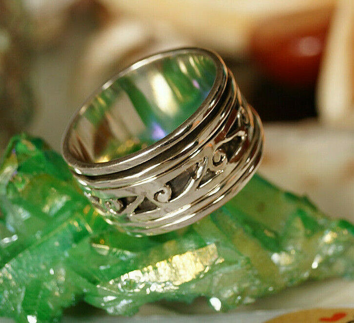 925er Silber 3er Drehring 56 59 62 68 72 Spinring Verspielt Keltisch Muster – Bild 5