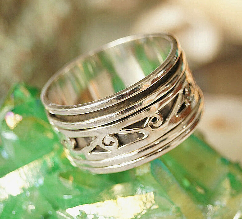 925er Silber 3er Drehring 56 59 62 68 72 Spinring Verspielt Keltisch Muster – Bild 7