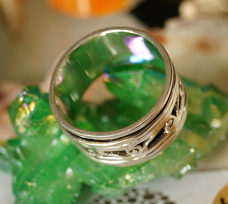 925er Silber 3er Drehring 56 59 62 68 72 Spinring Verspielt Keltisch Muster – Bild 9