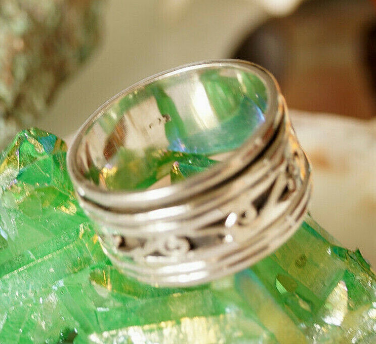 925er Silber 3er Drehring 56 59 62 68 72 Spinring Verspielt Keltisch Muster – Bild 10