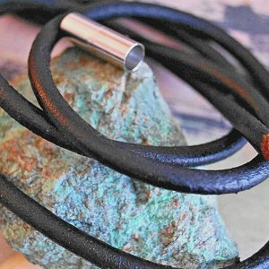 Bastelset für 2 Leder Armbänder Lederband rund 5 mm Ø Edelstahl Magnetverschluss