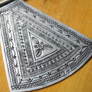 Galaktisch Groß Silber Anhänger Floral Antik 8 x 7,3 cm Kettenanhänger Eckig