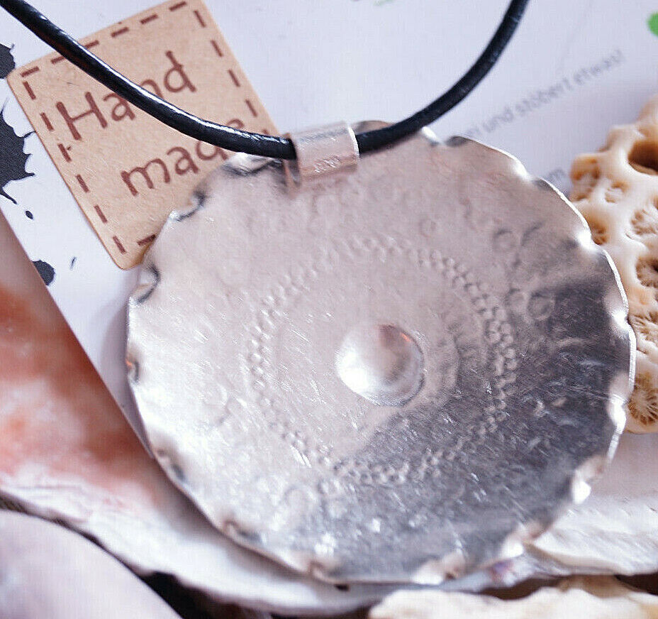Groß Sterlingsilber Kettenanhänger Vintage Rund Ø 5,5 cm Amulett Anhänger Floral – Bild 6