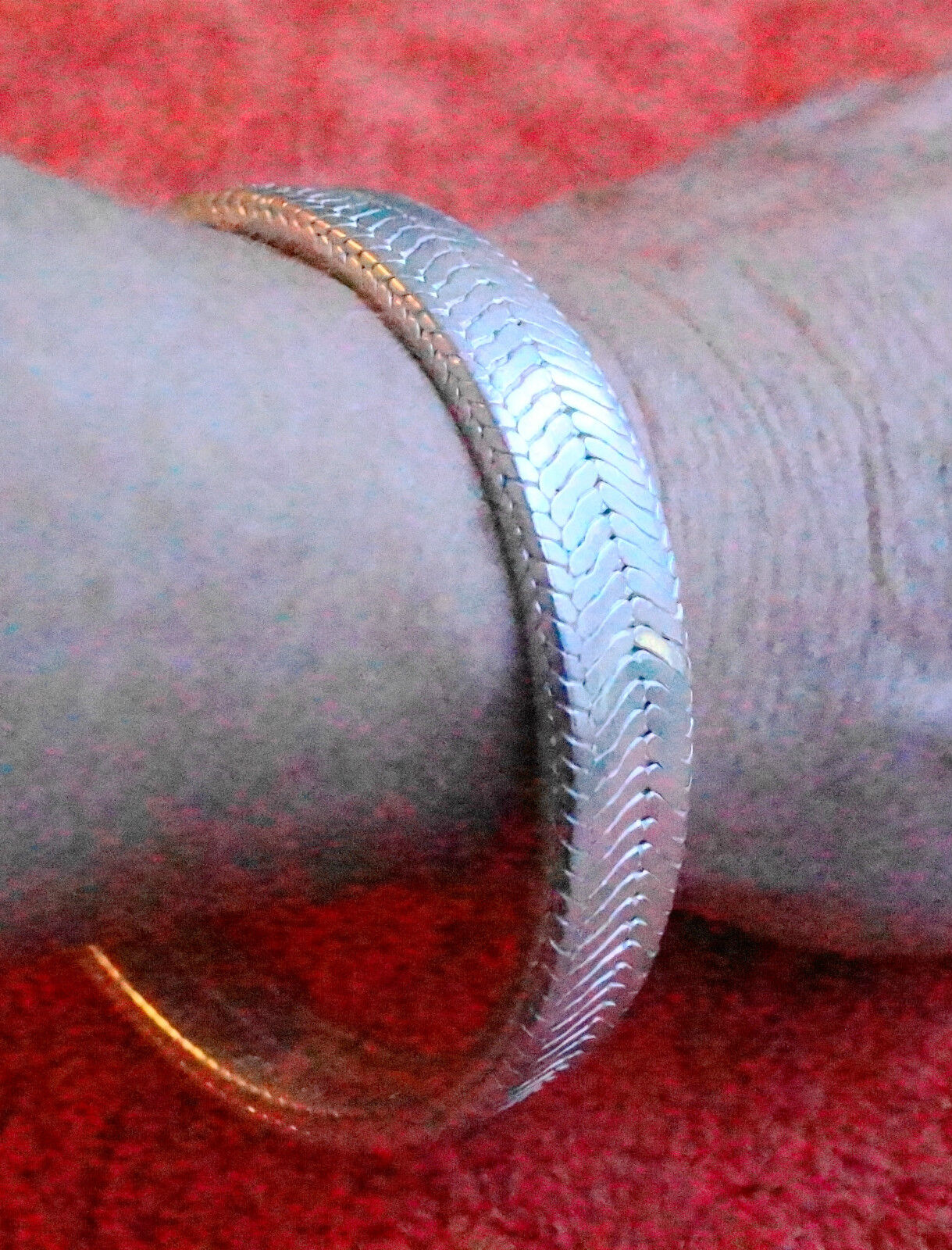 Rechteckig Massiv Armband 9,5 x 3 mm Schlangenkette 19,5 cm Silber Schlicht – Bild 11