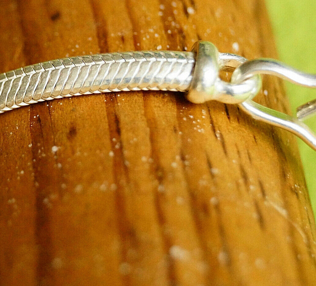 925er Silber Armband 19,5 cm Halbrund 5,5 x4 mm Schlangenkette Armkette Schlicht – Bild 5