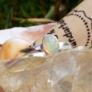 Elegant Design Welo Opal Ring 925er Silber 54 56 57 58 59 60 61 Feueropal Bunt
