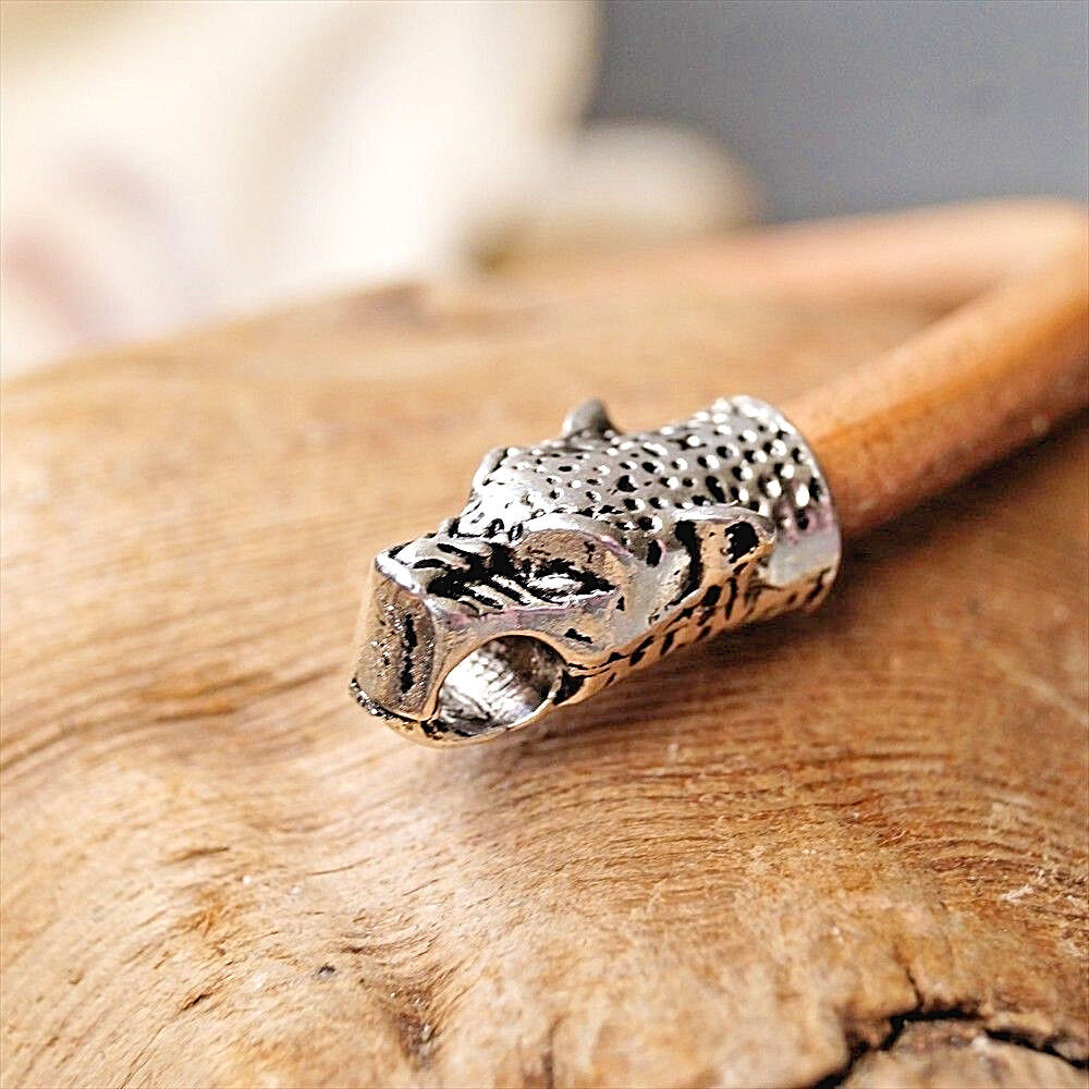 20 - 24 cm Lederarmband 7 mm Natur Büffelleder Öko Leder Armband Haken Tigerkopf – Bild 8