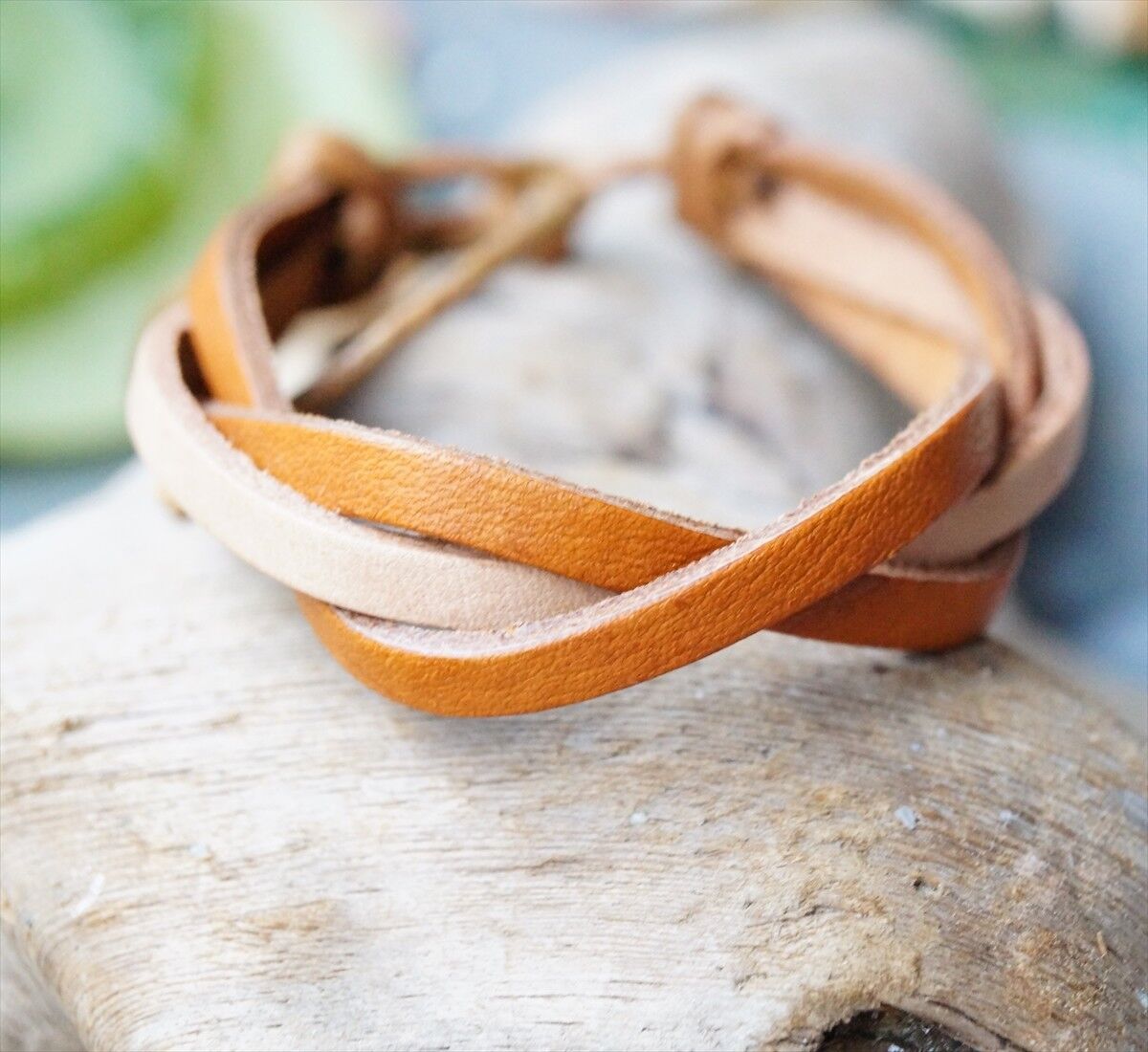 Öko Lederarmband 1,5 cm breit Natur Braun Schwarz geflochten Leder Armband Edel – Bild 7