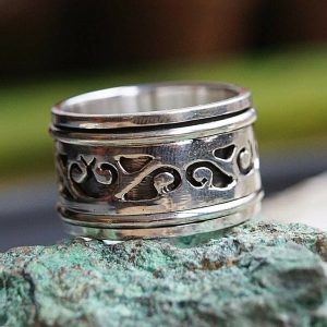 Vintage Design 925er Silber 3er Drehring 56 58 60 64 Spinring Verspielt Keltsich