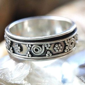 Vintage Drehring 925er Silber Ring 52 55 56 57 59 60 Verspielt Spirale Muster
