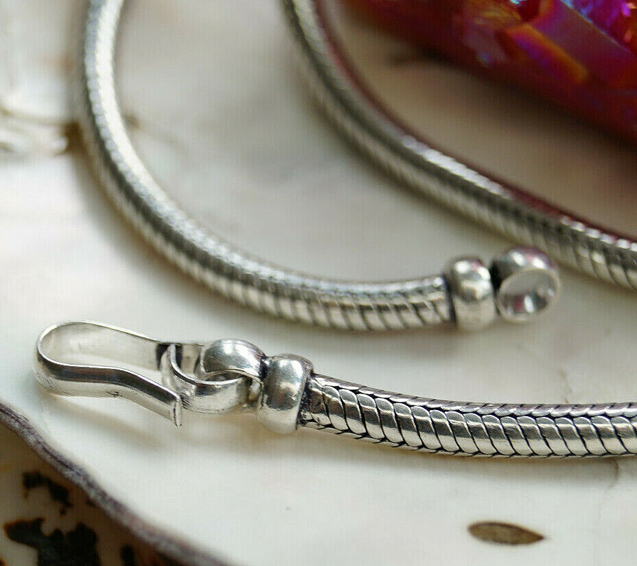 Massiv Dick Fett Schlangenkette 45 cm 925er Silber Ø 4 mm Halskette Silberkette – Bild 11