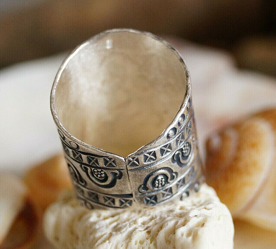 Breit 980er Silberring Offen ab 55 58 59 61 62 +4 Silber Ring Floral Ornamente – Bild 4