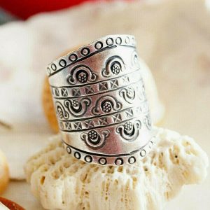 Breit 980er Silberring Offen ab 55 58 59 61 62 +4 Silber Ring Floral Ornamente