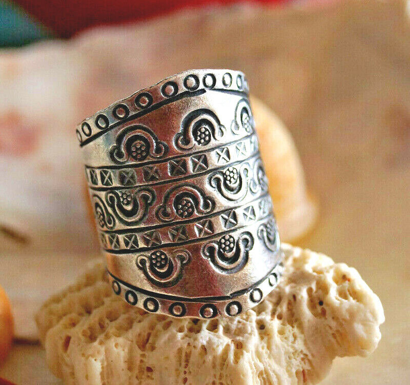 Breit 980er Silberring Offen ab 55 58 59 61 62 +4 Silber Ring Floral Ornamente – Bild 6