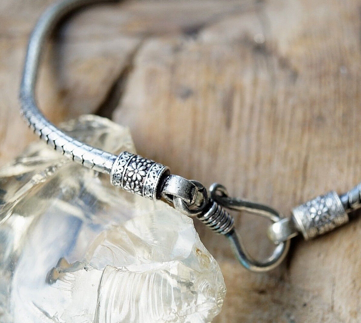 Handarbeit Silberarmband 21 cm Ø 3 mm Verspielt Silber Schlangenkette Armband – Bild 4