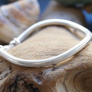 Schlicht Armband 925er Silber Ø 3 / 4 / 4,5 mm 19,5 20,5 21,5 cm Schlangenkette