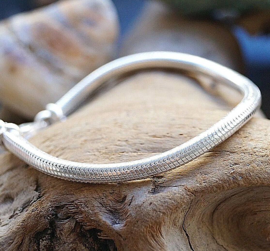 Schlicht Armband 925er Silber Ø 3 / 4 / 4,5 mm 19,5 20,5 21,5 cm Schlangenkette