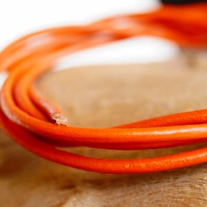 1 m ÖKO Rindsleder Orange Lederband 2 mm Lederriemen Leder Riemen