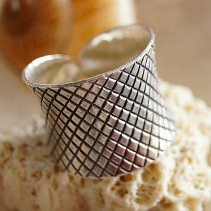 2 cm Breit 925er Silberring Offen 51 54 58 59 61 62 +4 Silber Ring Raute Karos