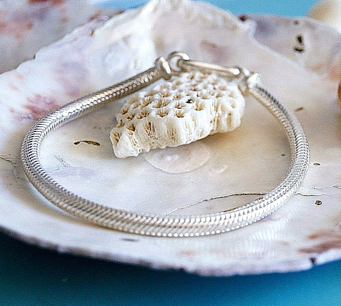Armkette 23,5 cm Ø 5 mm Rund Silber Massiv Schlangenkette Armband Handarbeit