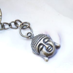 Schlüsselanhänger 7,5 cm lang Buddha Kopf Buddhismus Meditation Glück Anhänger