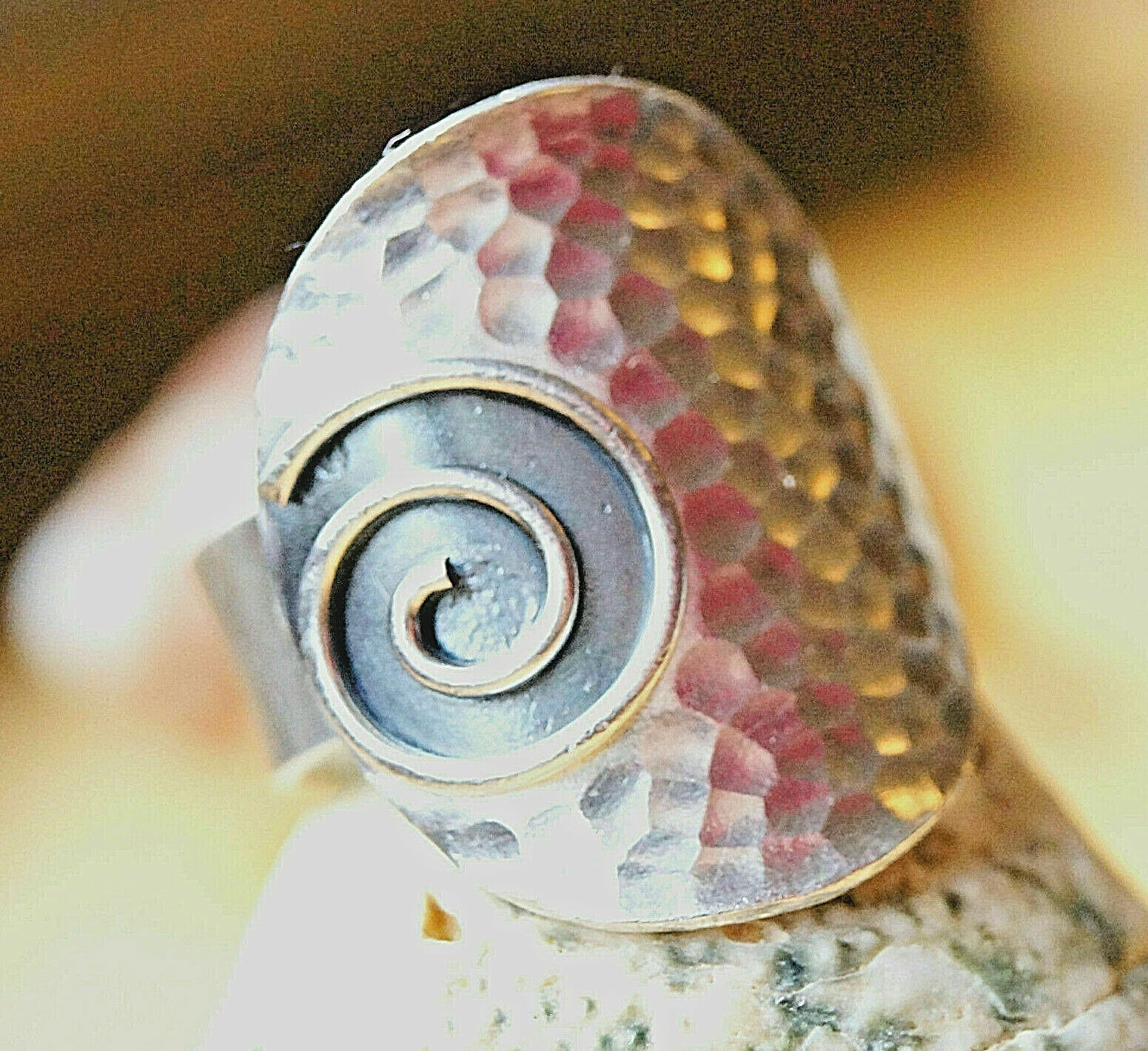 925er Silber Ring Schlicht 56 58 60 61 62 Hammerschlag Ethno Design Spirale – Bild 3