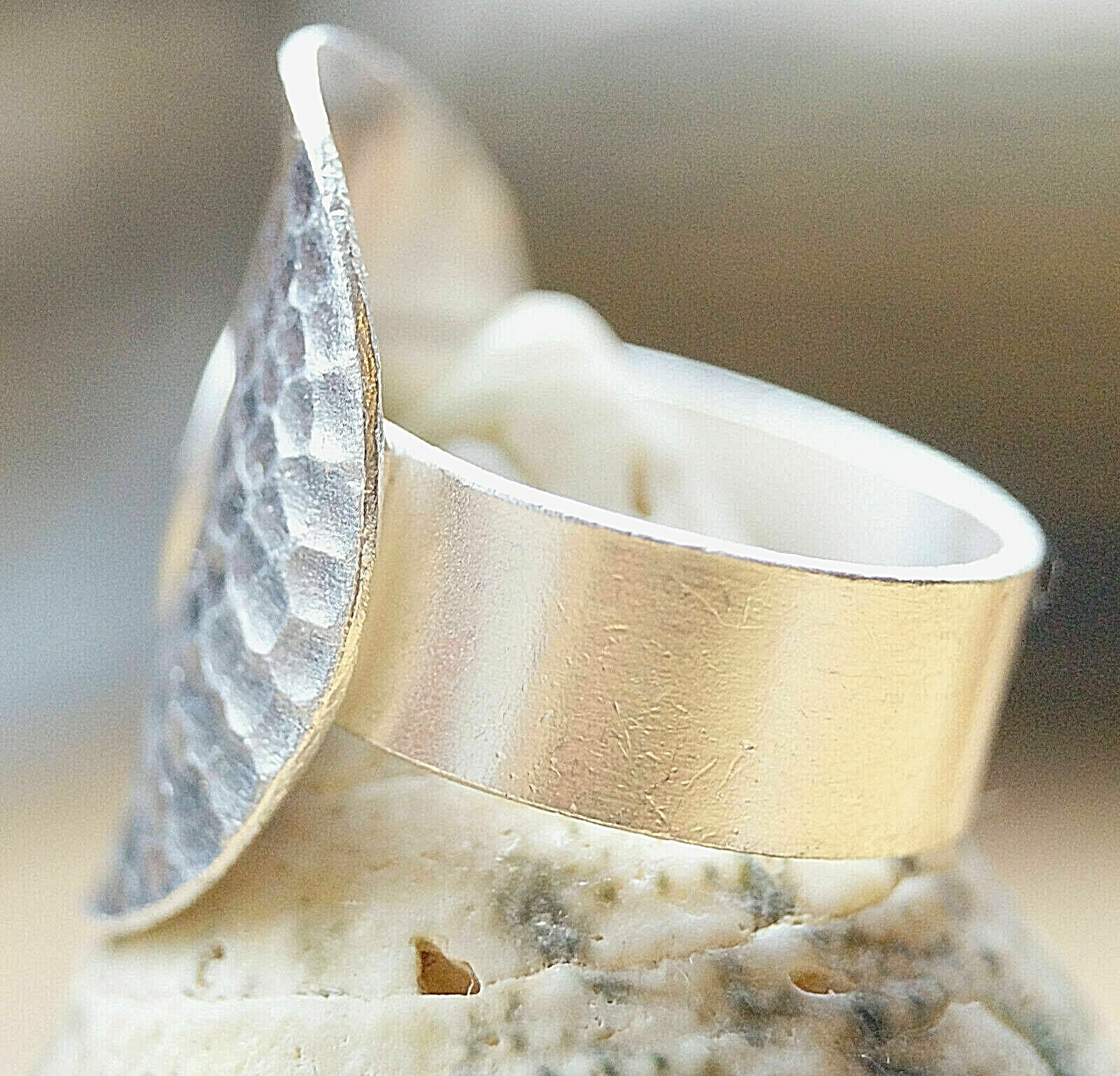 925er Silber Ring Schlicht 56 58 60 61 62 Hammerschlag Ethno Design Spirale – Bild 6