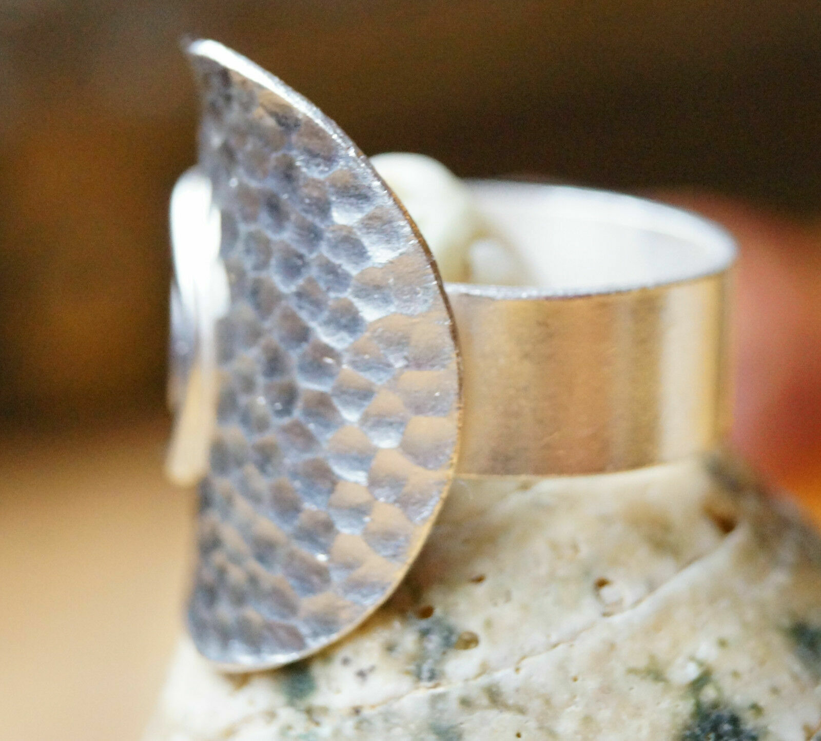 925er Silber Ring Schlicht 56 58 60 61 62 Hammerschlag Ethno Design Spirale – Bild 7