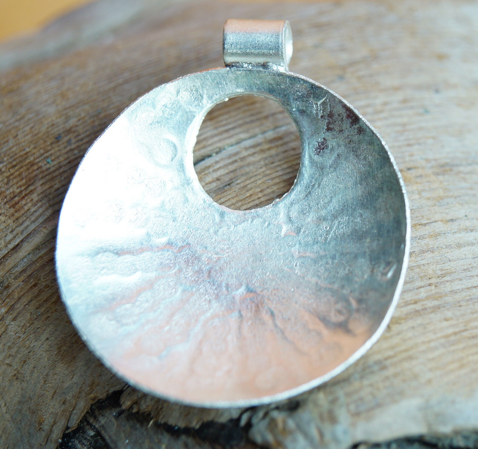 Groß Silber Anhänger Floral Rund Ø 3,5 cm Amulett Muster Kreise Punkte Muschel – Bild 5