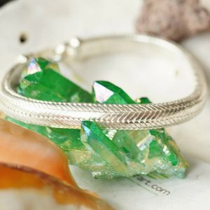 Massiv 925er Silber Armband 20,5 cm Halbrund 7 x 4,5 mm Schlangenkette Schlicht