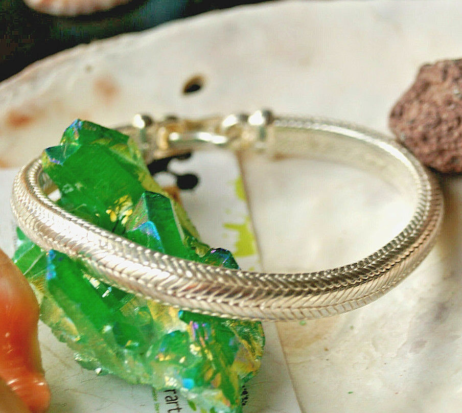 Massiv 925er Silber Armband 20,5 cm Halbrund 7 x 4,5 mm Schlangenkette Schlicht – Bild 5
