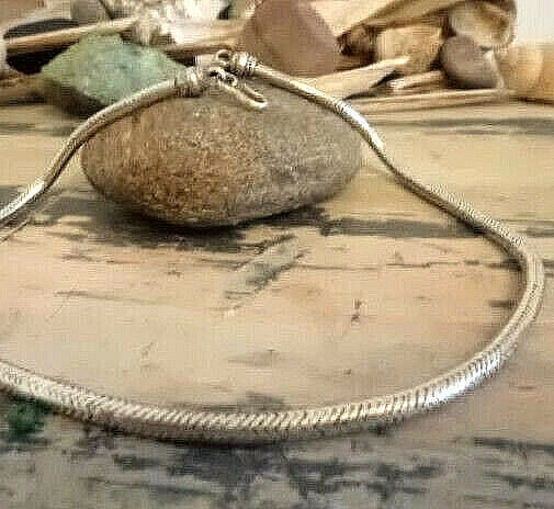 Massiv Vintage Amtik Design Schlangenkette 925er Silber 46 cm Halskette Ø 4,5 mm – Bild 4