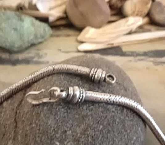 Massiv Vintage Amtik Design Schlangenkette 925er Silber 46 cm Halskette Ø 4,5 mm – Bild 6