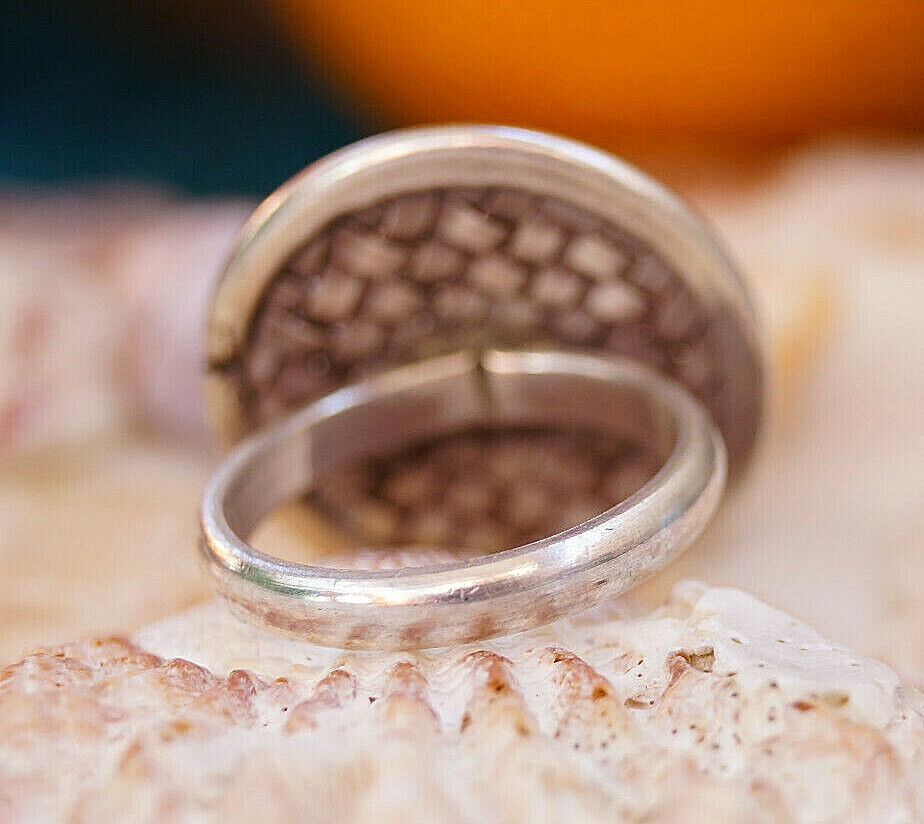 Silberring 55 58 Vintage Geflochten Design Rund Scheibe Ø 2,5 cm Silber Ring – Bild 6