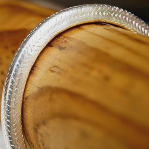 Eckig Massiv Armband 21 cm Schlangenkette 5,5 mm Silber Handarbeit Schlicht Dick