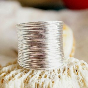 Modern 980er Silberring Offen 50-54 53-58 56-60 59-63 Linien Muster Silber Ring