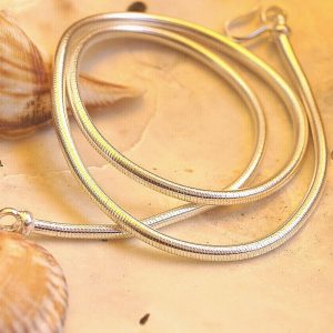 Robust Massiv Schlangenkette Rund Handarbeit 45 cm Halskette Silber Ø 3 mm Kette