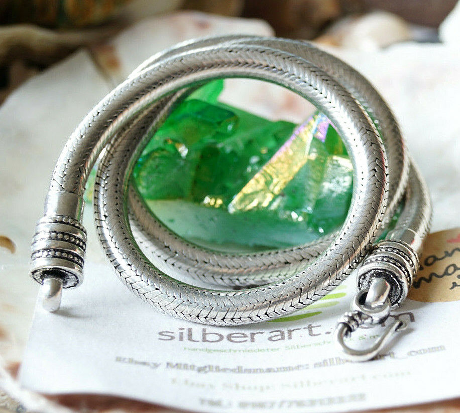 Vintage Massiv Dick Hals-Kette 925er Silber Schlangenkette Ø 6 mm 45, 50, 54 cm – Bild 10